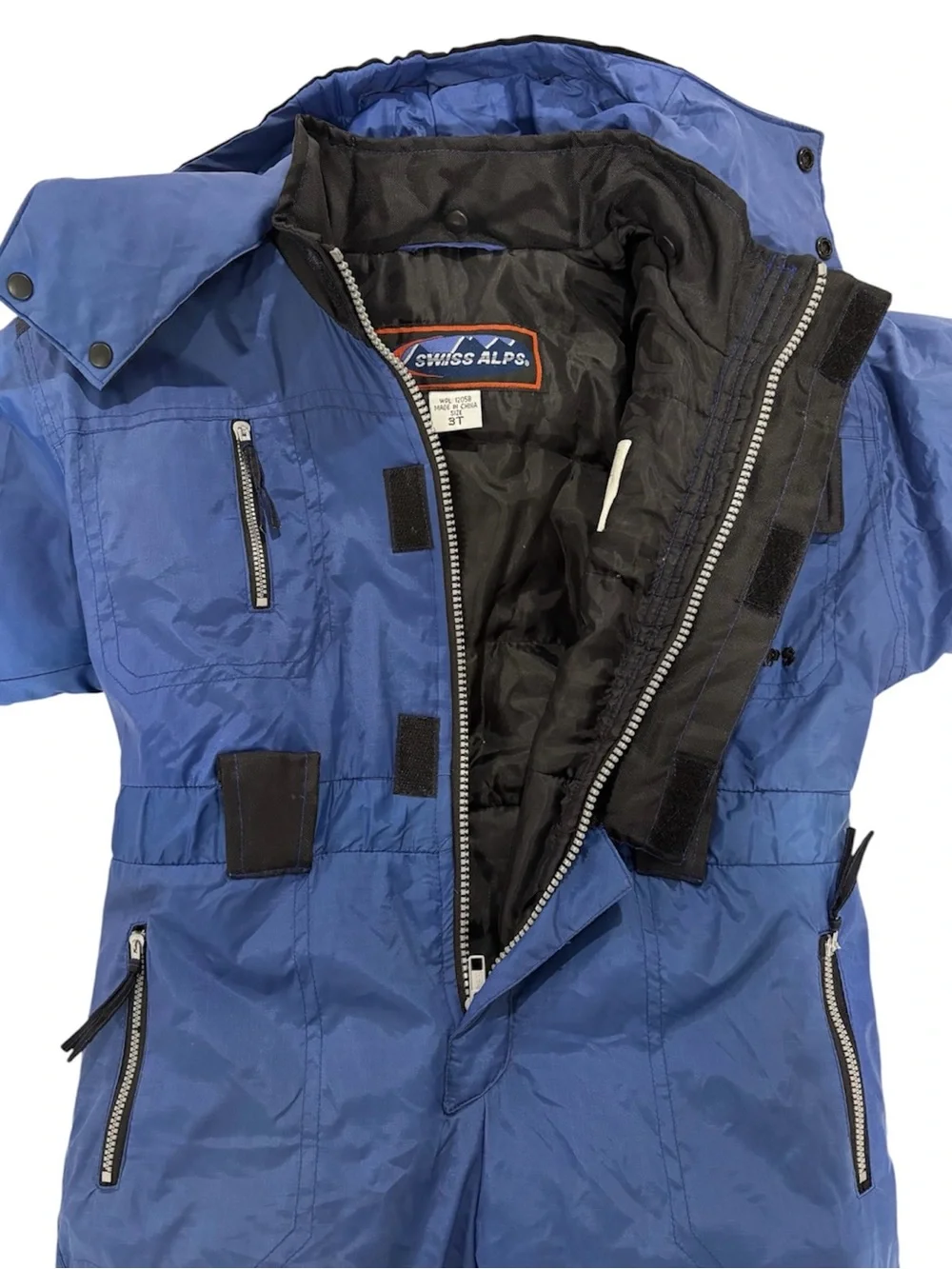 Swiss Alps One Piece Snowsuit Blue Black Cold Weather Snow Gear Toddler Size 3T
